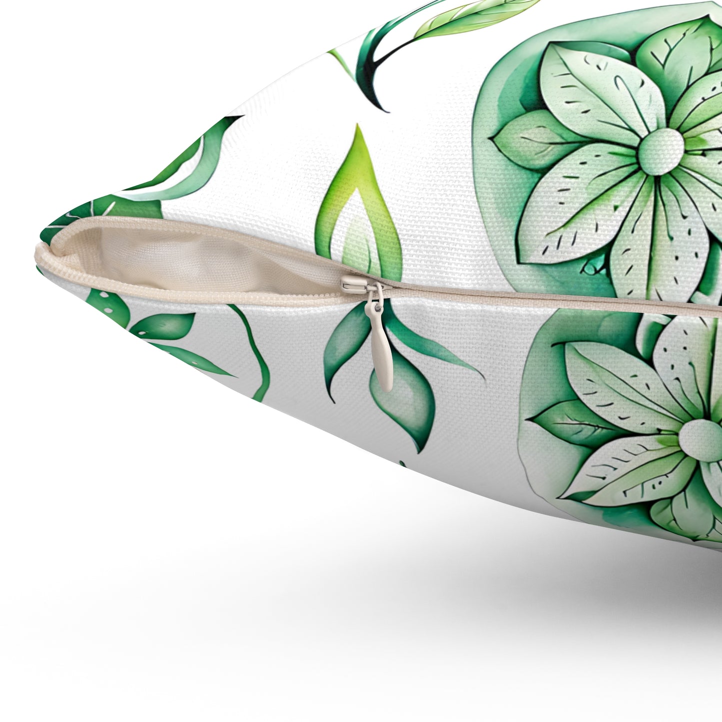 Botanical Green Mandala Pillow, Cozy Home Decor, Elegant Gift for Garden Lovers, Seasonal Refresh, Decorative Cushion