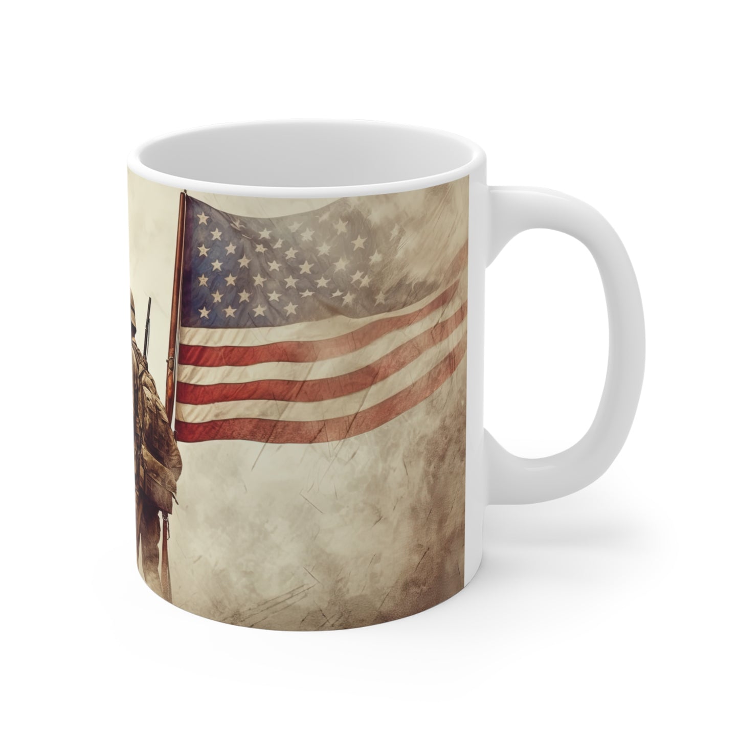 Patriotic Coffee Mug, Military Tribute Drinkware, Veteran Appreciation Gift, Memorial Day Keepsake, Independence Day Decor