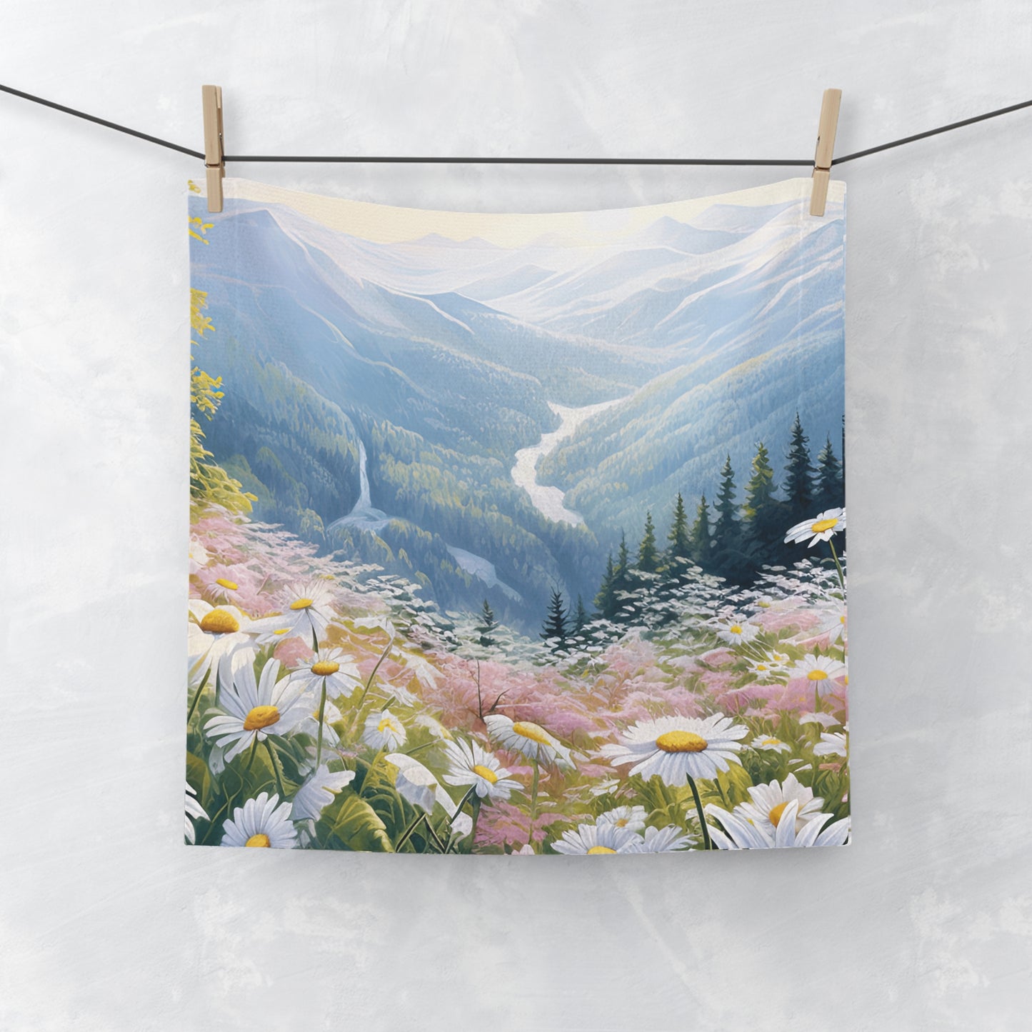 Nature-Inspired Face Towel, Floral Design, Eco-Friendly Gift, Spa Towel, Home Decor, Summer Vibes