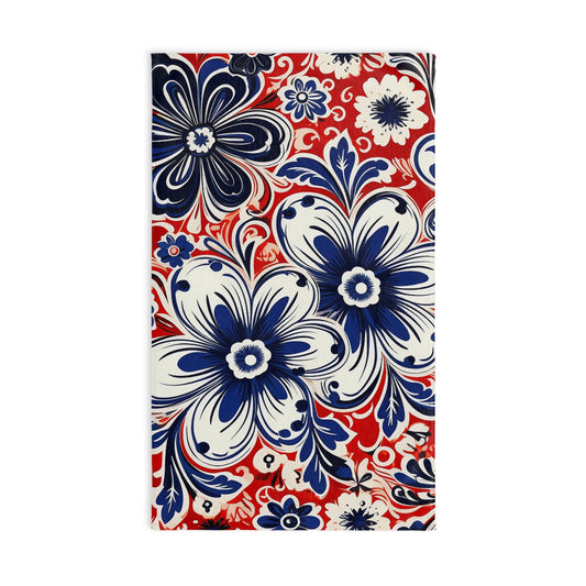 Vibrant Floral Hand Towel, Decorative Towel, Kitchen Decor, Gift for Her, Bathroom Accessory, Flower Pattern Towel