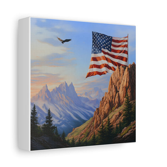 American Flag Mountain Canvas Wall Art, Patriotic Home Decor, Nature Artwork, Gift for Veterans, Independence Day Decoration, 4th of [...]