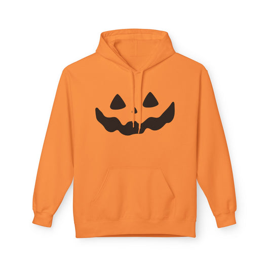 Halloween Pumpkin Fleece Hoodie - Unisex, Softstyle, Perfect for Fall, Spooky Season, Trick or Treat, Cozy Costume