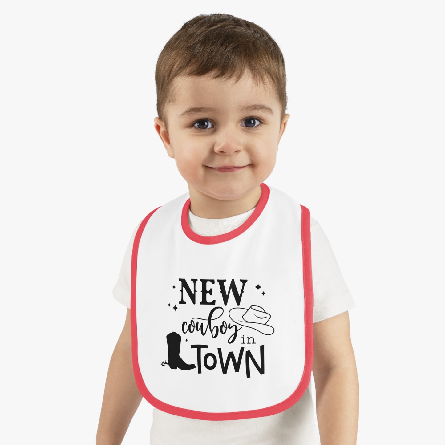 Baby Cowboy Bib, Cute Baby Shower Gift, Newborn Bib for Boys, Western Theme Baby Gear, Baby Feeding Apparel