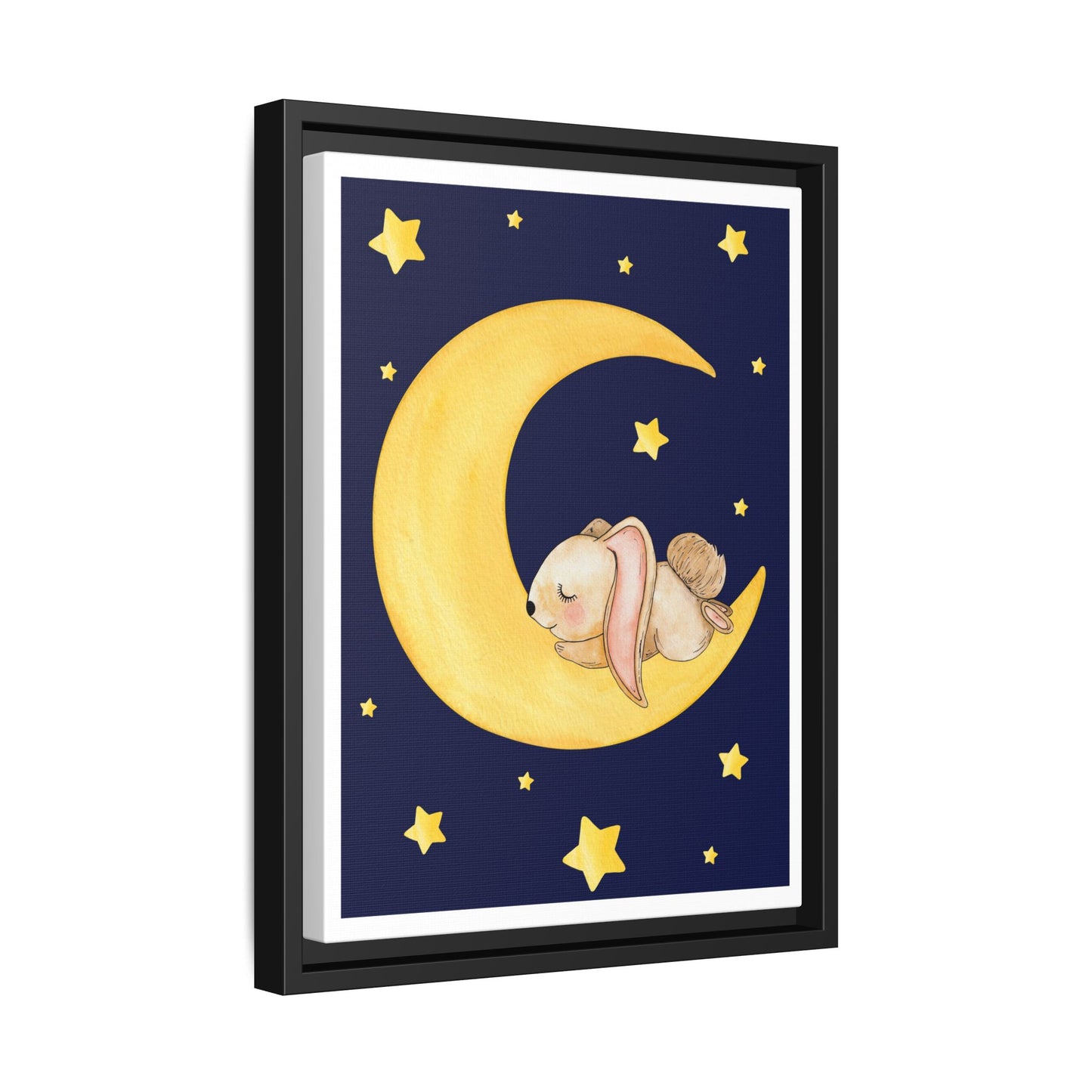 Whimsical Framed Artwork, Cute Bunny Moon Decor, Nursery Wall Art, Kid's Room Accent, Baby Shower Gift, Cozy Home Decor