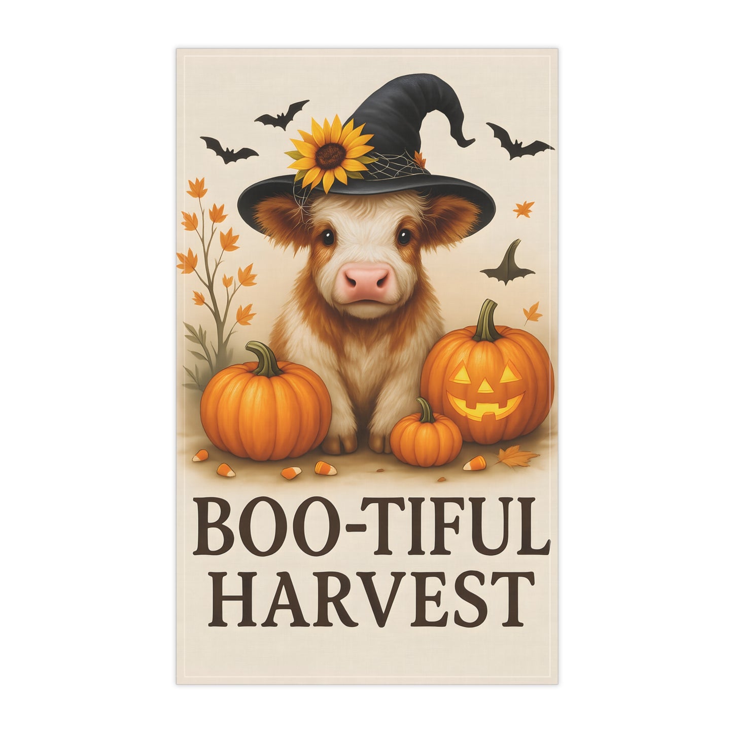 Autumn Farmhouse Tea Towels, Fall Kitchen Decor, Pumpkin & Cow Design, Rustic Home Gift, Halloween Kitchen Accessories