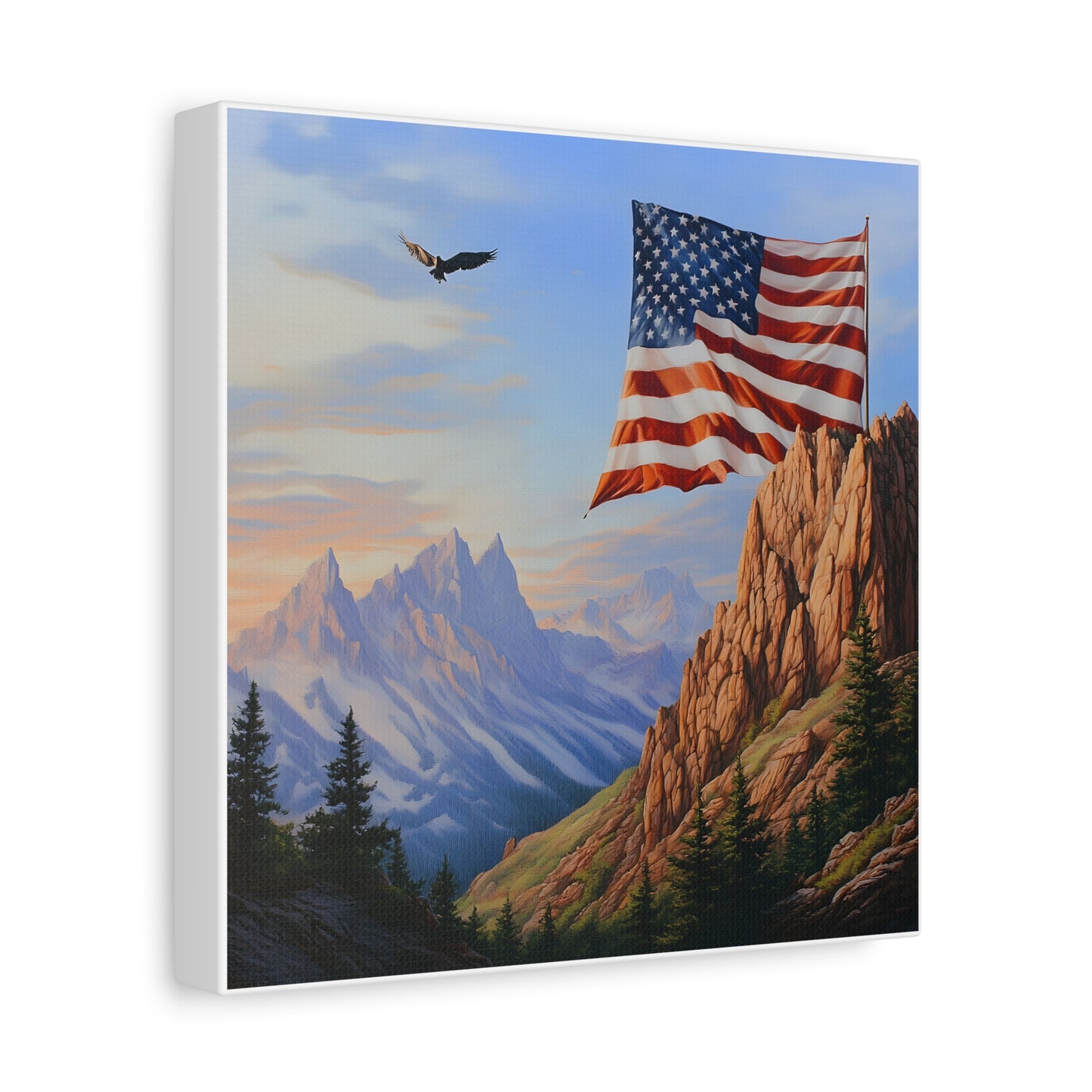 American Flag Mountain Canvas Wall Art, Patriotic Home Decor, Nature Artwork, Gift for Veterans, Independence Day Decoration, 4th of [...]