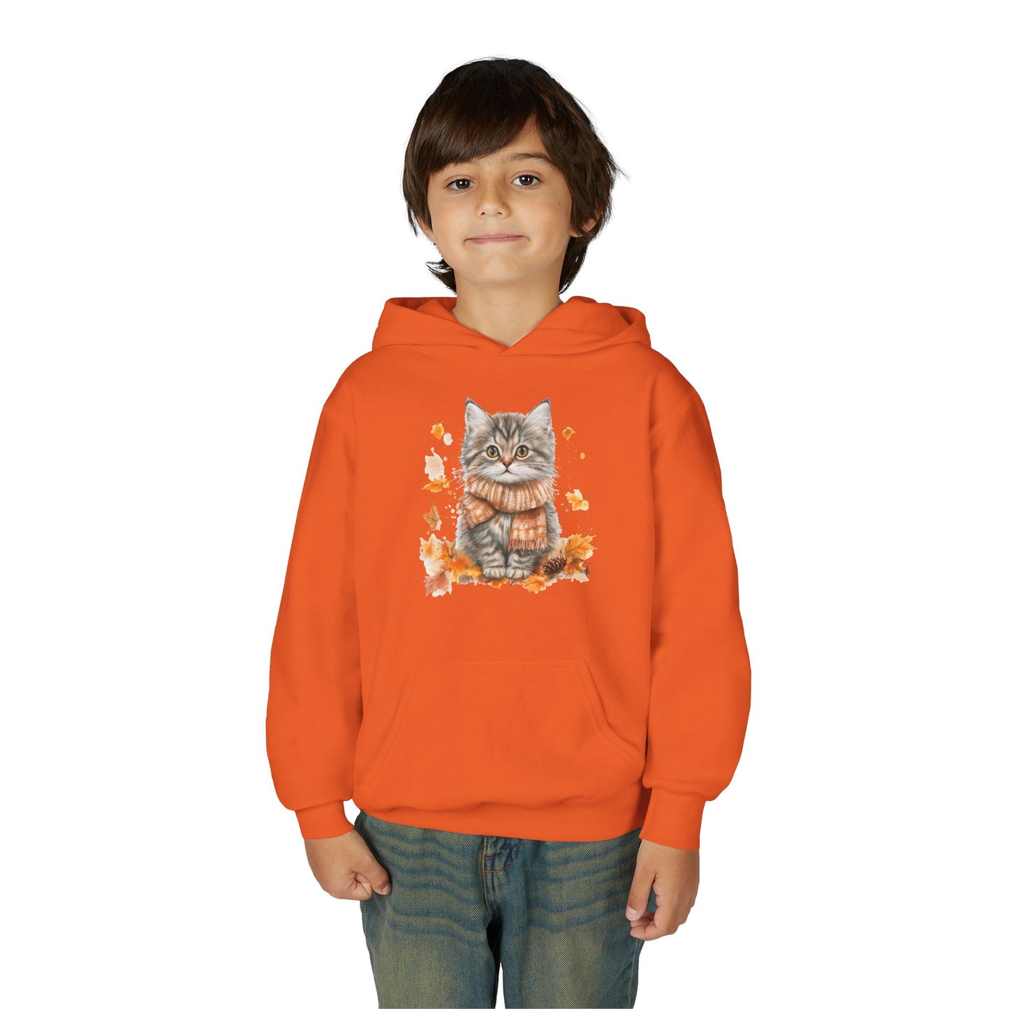Cozy Cat Sweatshirt for Kids, Autumn Vibes Hoodie, Feline Lover Gift, Fall Fashion, Adorable Cat Sweater, Cute Animal Apparel