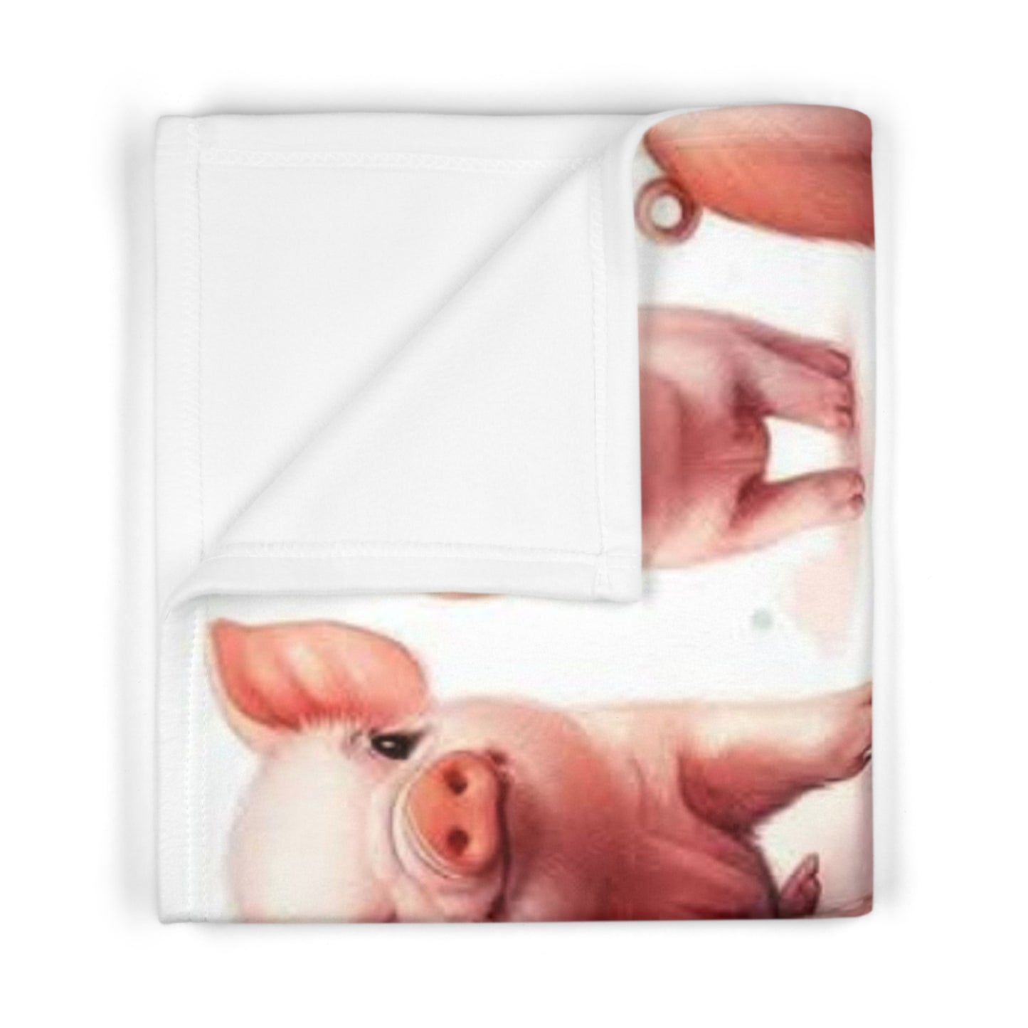Cute Piggy Fleece Baby Blanket, Nursery Decor, Baby Shower Gift, Soft Throw for Infants, Cozy Baby Blanket