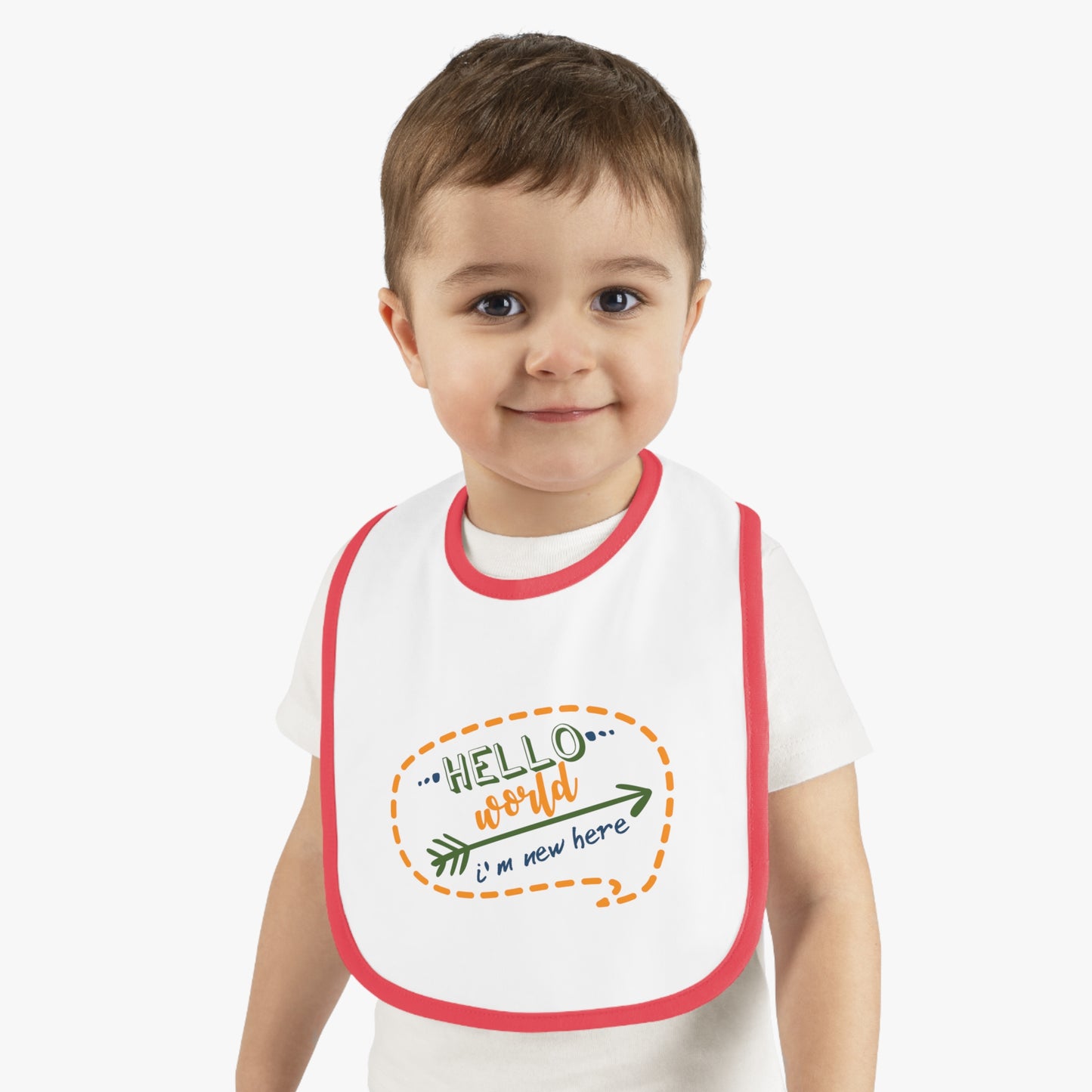 Hello World Baby Bib, Cute Baby Bib, Infants Bib, Newborn Gift, Baby Shower Present, Nursery Accessory