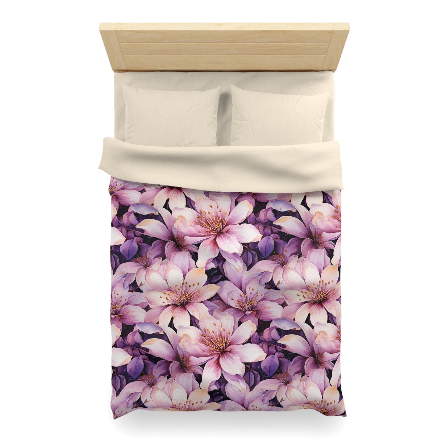 Floral Microfiber Duvet Cover - Cozy Bedding, Boho Decor, Gift for Her, Bedroom Makeover, Spring Home Accents