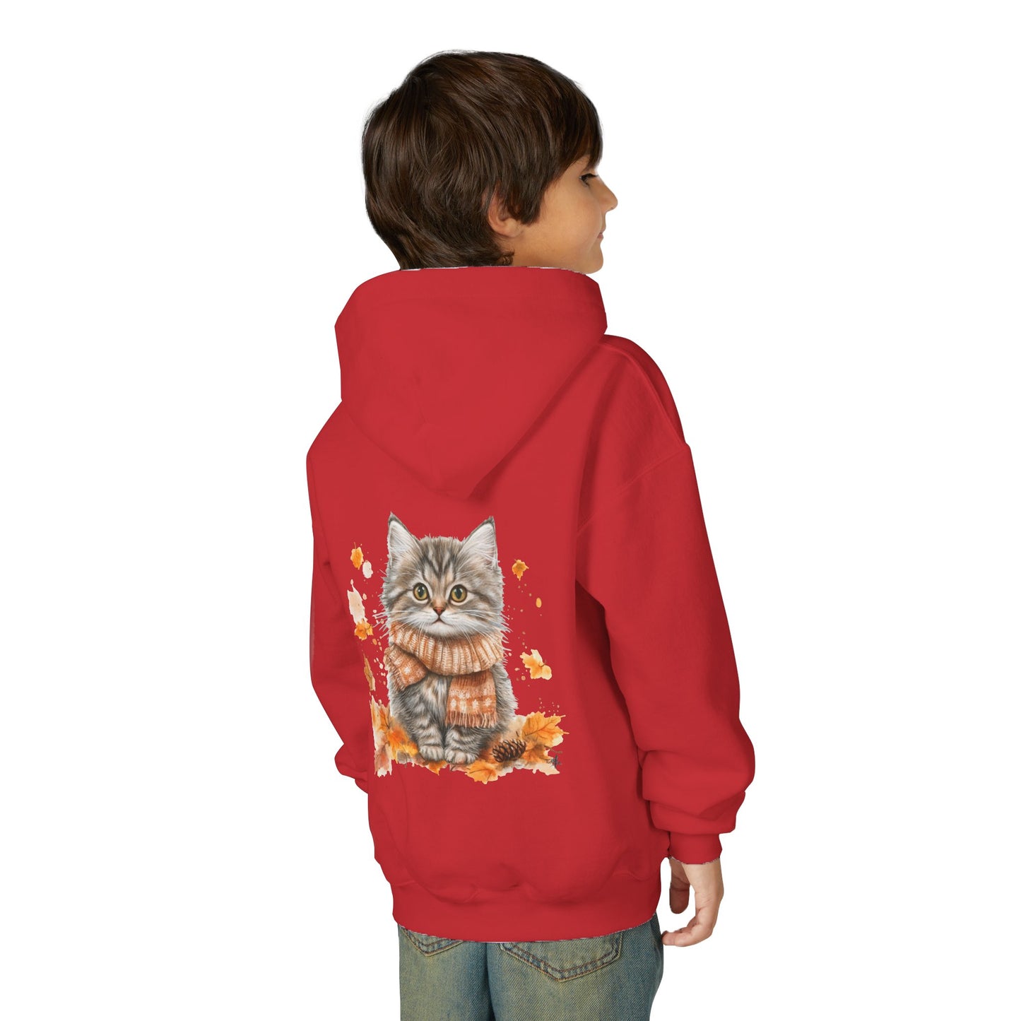 Cozy Cat Sweatshirt for Kids, Autumn Vibes Hoodie, Feline Lover Gift, Fall Fashion, Adorable Cat Sweater, Cute Animal Apparel