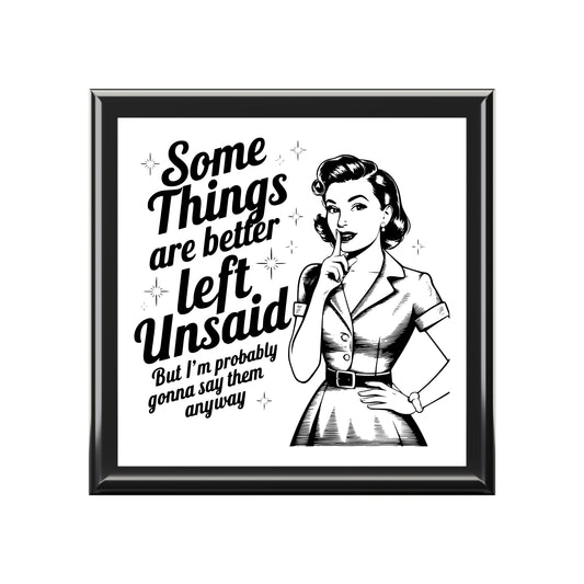 Chic Jewelry Box with Quote Design - Perfect Gift for Mom, Birthday, Keepsake Storage, Vintage Style Organizer, Home Decor