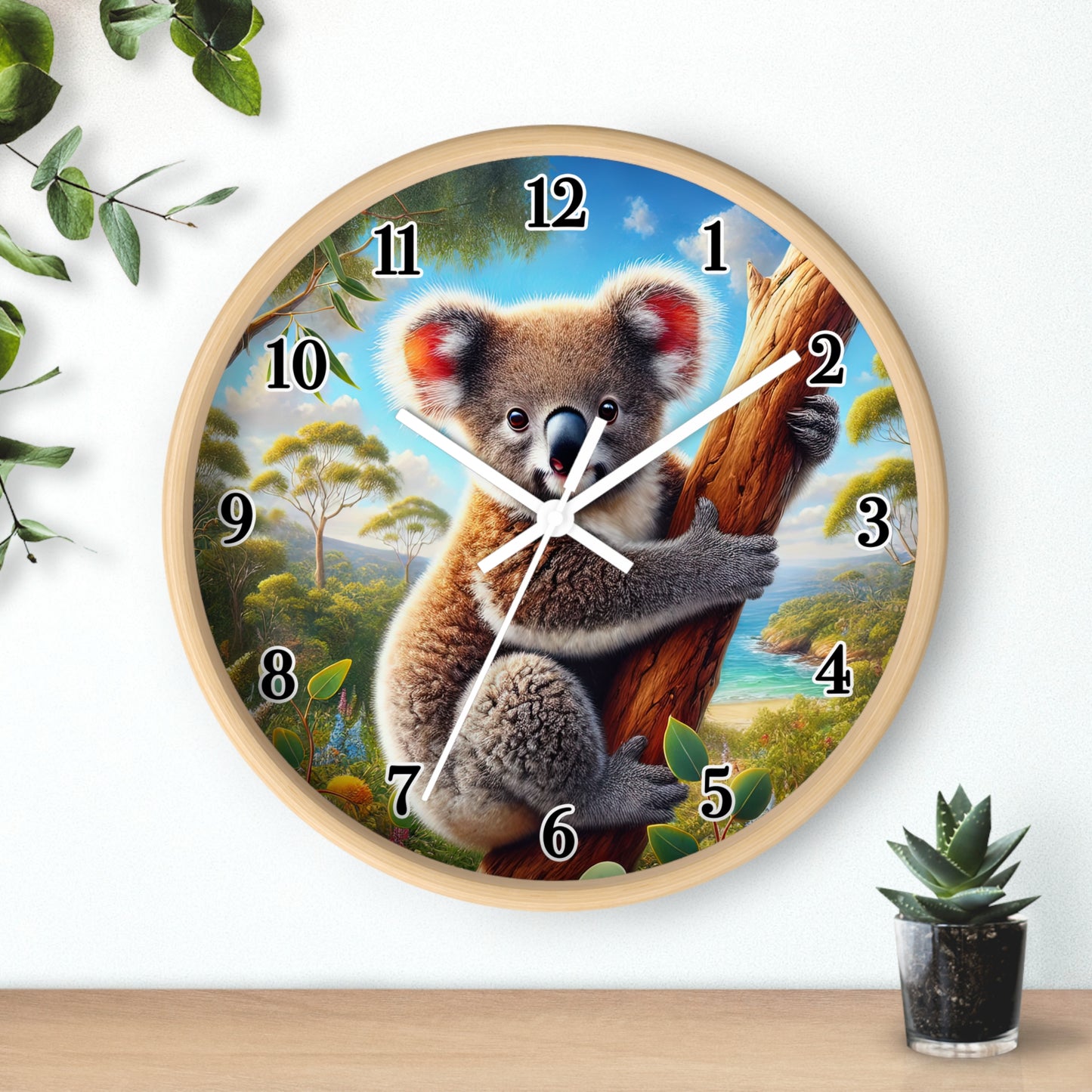 Cute Koala Wall Clock - Adorable Decor, Animal Lover Gifts, Kids Room Decor, Nature Inspired Wall Art, Whimsical Decor
