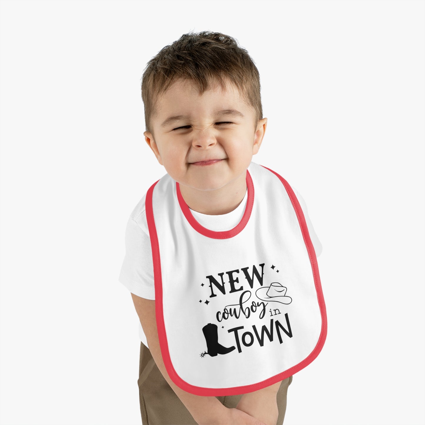Baby Cowboy Bib, Cute Baby Shower Gift, Newborn Bib for Boys, Western Theme Baby Gear, Baby Feeding Apparel