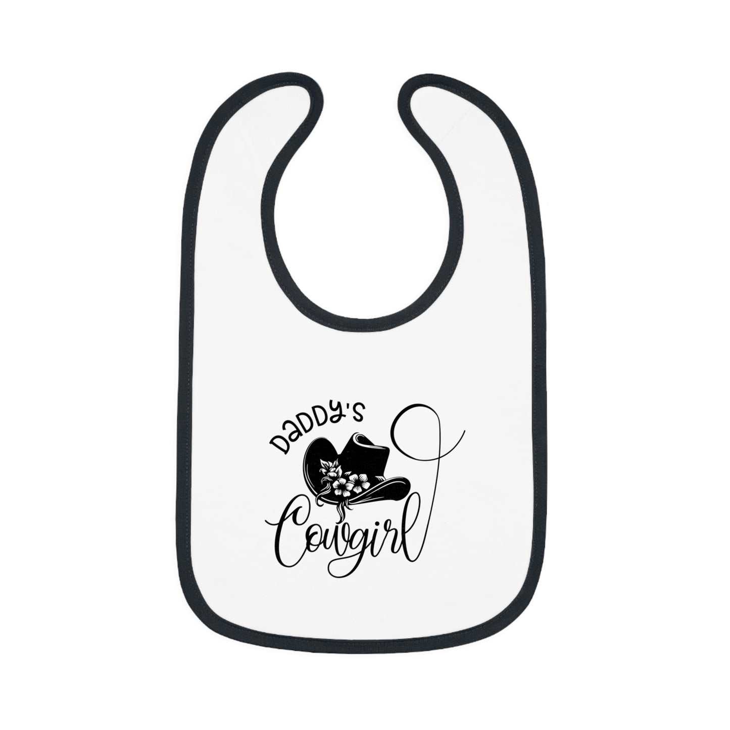Daddy's Cowgirl Jersey Bib - Cute Baby Feeding Bib, Infant Gift for New Parents, Western Theme Baby Shower, Toddler Apparel