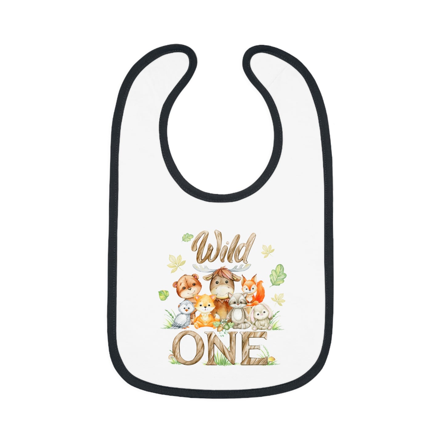 Wild One Baby Bib - Cute Animal Design, Perfect for First Birthdays, Baby Shower Gift, Toddler Accessories, Gender-Neutral