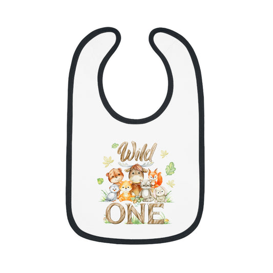Wild One Baby Bib - Cute Animal Design, Perfect for First Birthdays, Baby Shower Gift, Toddler Accessories, Gender-Neutral