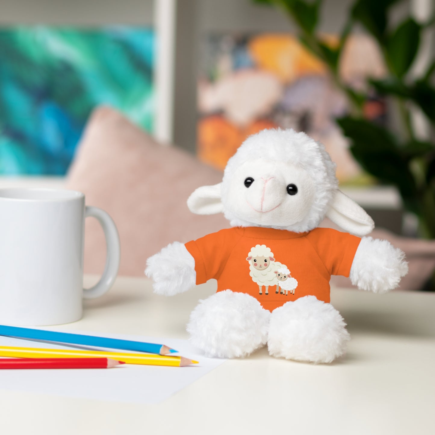 Adorable Stuffed Animal with Tee - Perfect Gift for Kids, Baby Showers, Nursery Decor, Cuddle Buddy, Unique Plush Toy