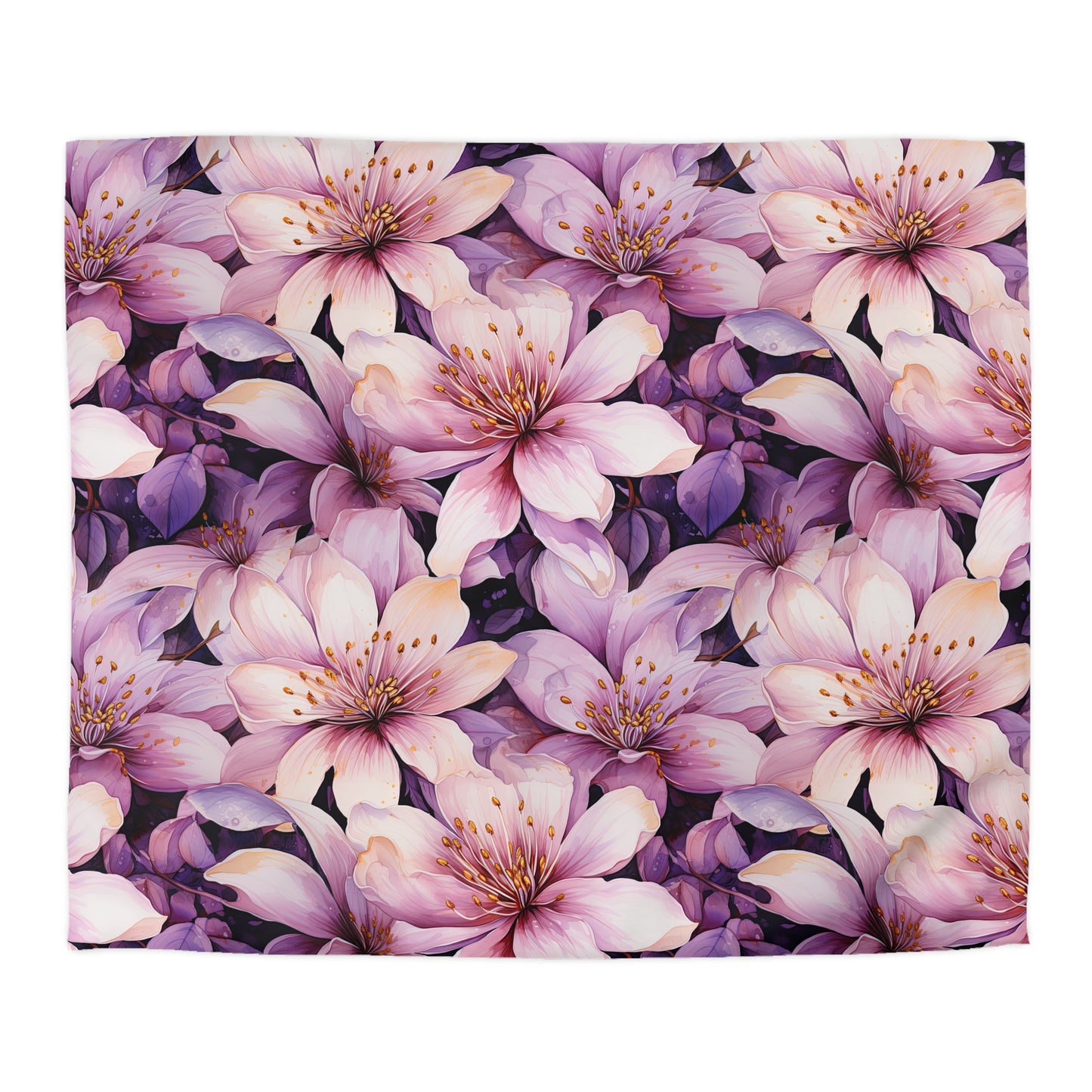 Floral Microfiber Duvet Cover - Cozy Bedding, Boho Decor, Gift for Her, Bedroom Makeover, Spring Home Accents