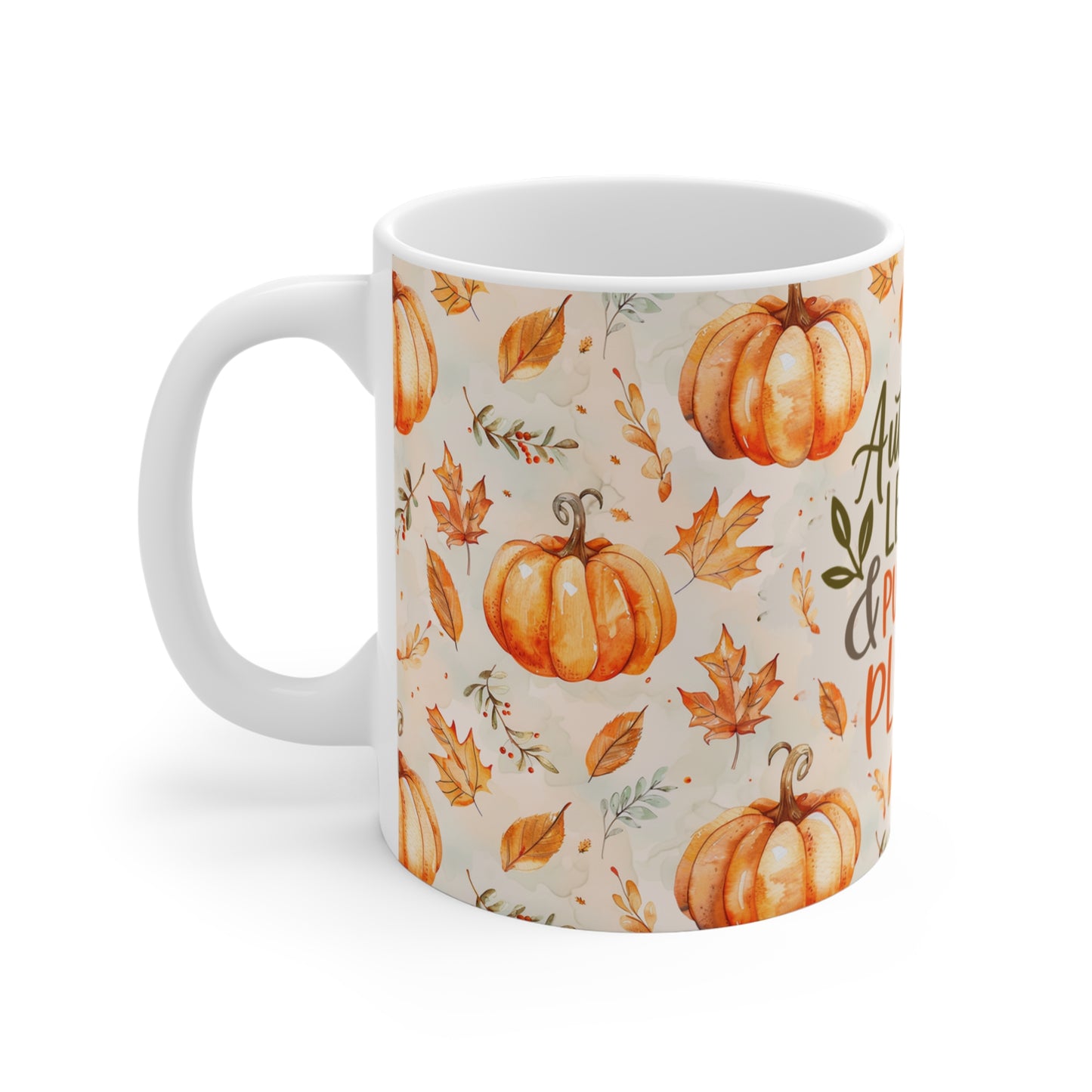 Autumn Leaves & Pumpkins Please Mug, Fall Coffee Cup, Harvest Decor, Seasonal Mugs, Thanksgiving Gift, Cozy Vibes