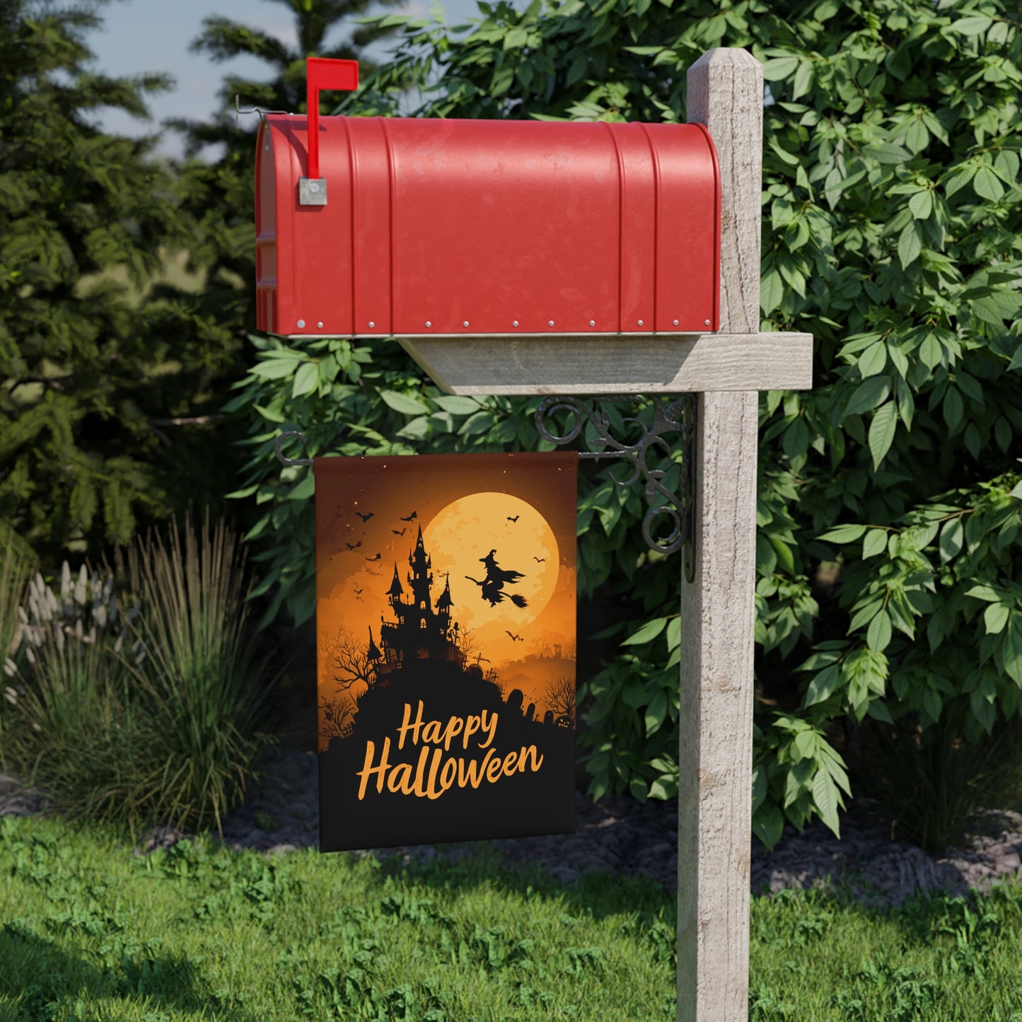 Spooktacular Halloween Garden Banner, Outdoor Decor, Fall Decoration, Halloween Party, Unique Yard Flag, Witch Theme
