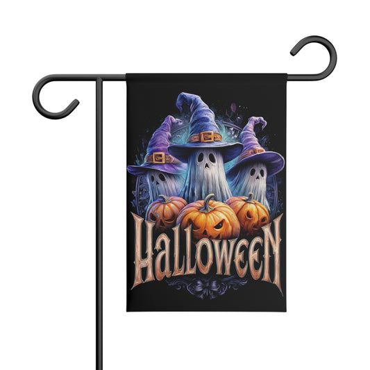 Halloween Garden Flag, Outdoor Decor, Fall Yard Decoration, Spooky Home Accent, Pumpkin Ghost Banner