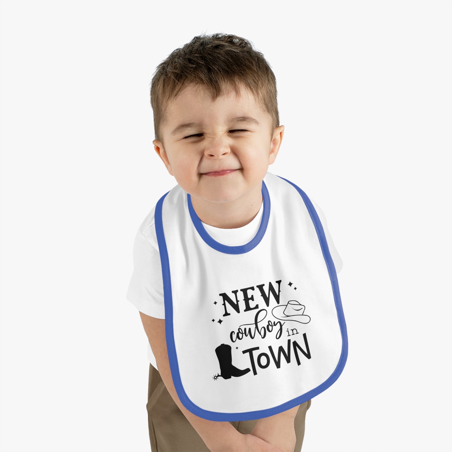 Baby Cowboy Bib, Cute Baby Shower Gift, Newborn Bib for Boys, Western Theme Baby Gear, Baby Feeding Apparel
