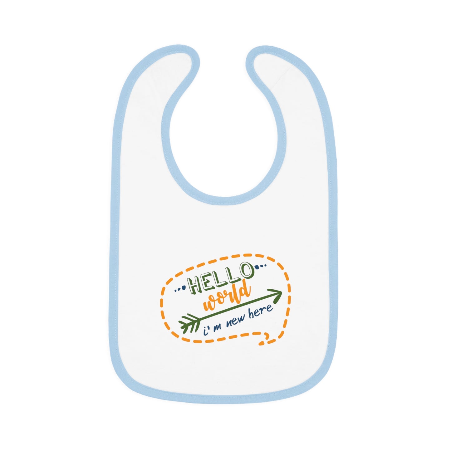 Hello World Baby Bib, Cute Baby Bib, Infants Bib, Newborn Gift, Baby Shower Present, Nursery Accessory