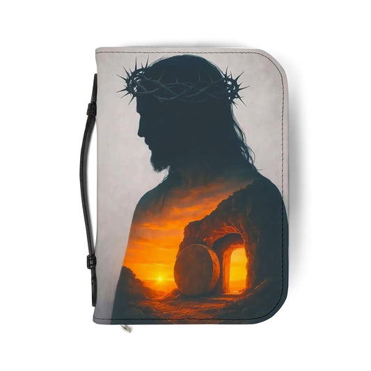 Inspirational Bible Cover with Jesus Silhouette, Religious Journal Protector, Christian Gift, Scripture Book Cover, Faith Organizer