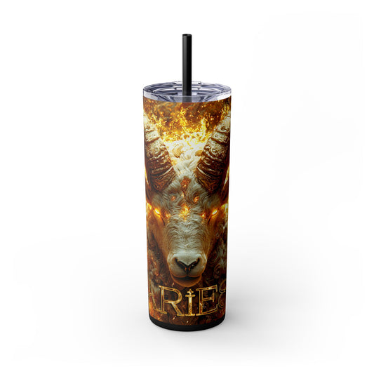 Aries Skinny Tumbler, 20oz | Perfect Gift for Animal Lovers, Music Festivals, Events, and Everyday Use, Stylish Drinkware