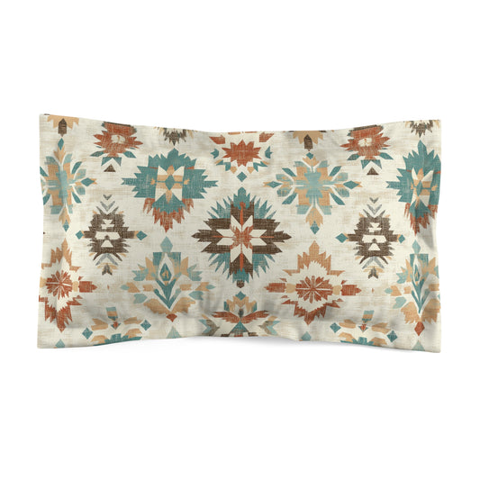 Southwestern Microfiber Pillow Sham, Boho Home Decor, Cozy Bedroom Accent, Handmade Gift, Stylish Bedding, Rustic Decor