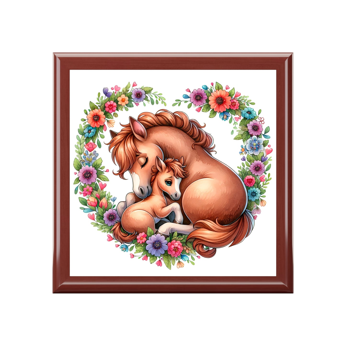Floral Horse Jewelry Box with Mother and Foal Design, Keepsake Organizer for Horse Lovers, Perfect Gift for Birthdays, Mother’s Day, [...]