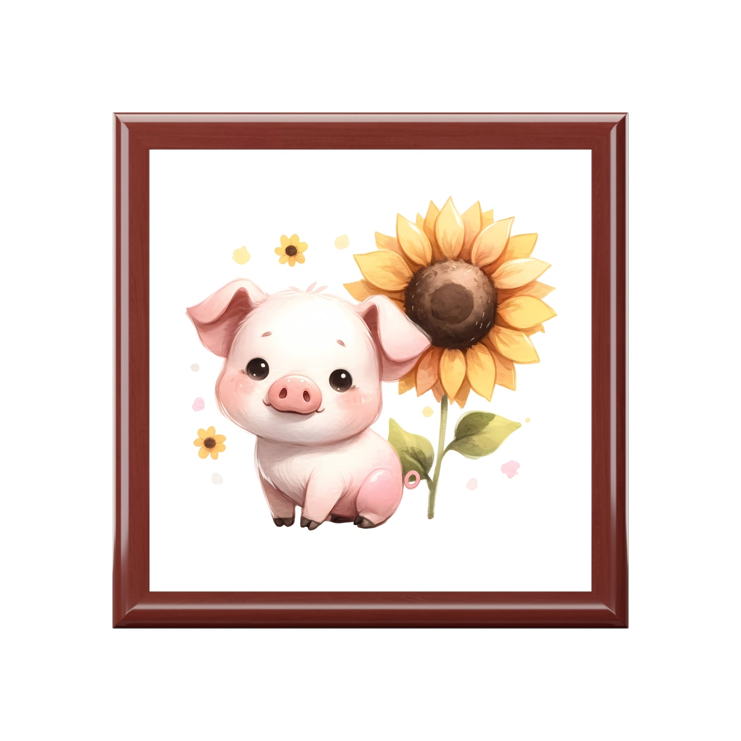 Cute Pig Jewelry Box with Sunflower, Piggy Storage, Animal Decor, Perfect Gift for Animal Lovers, Kids Jewelry Organizer