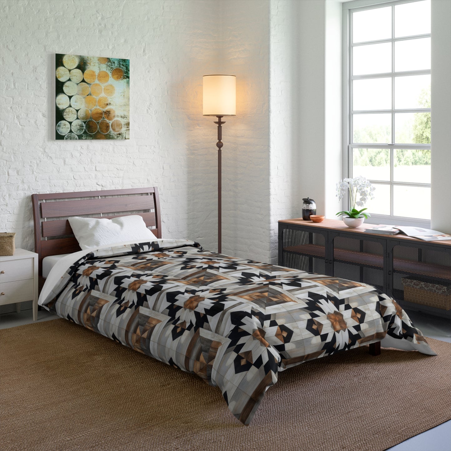 Bohemian Floral Comforter, Cozy Bedding, Unique Home Decor, Boho Blanket, Warmth for All Seasons