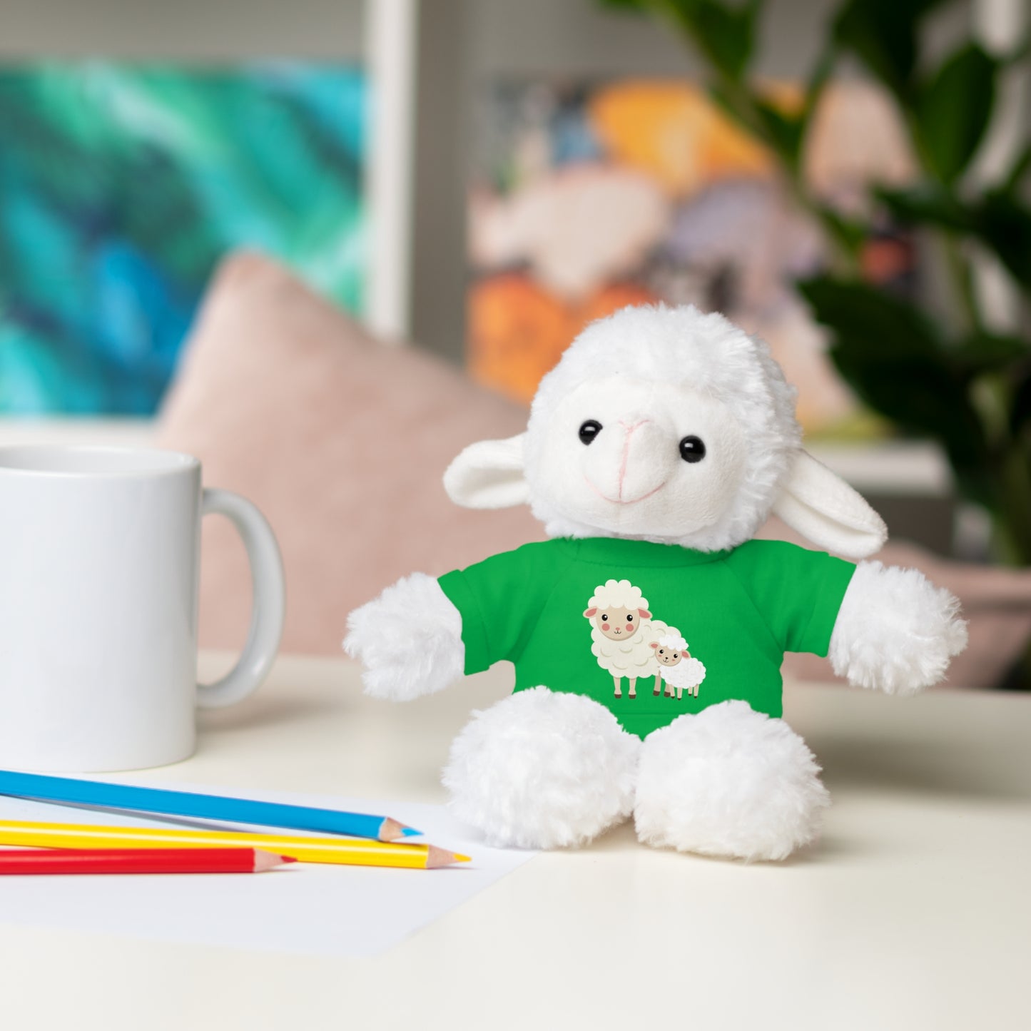 Adorable Stuffed Animal with Tee - Perfect Gift for Kids, Baby Showers, Nursery Decor, Cuddle Buddy, Unique Plush Toy