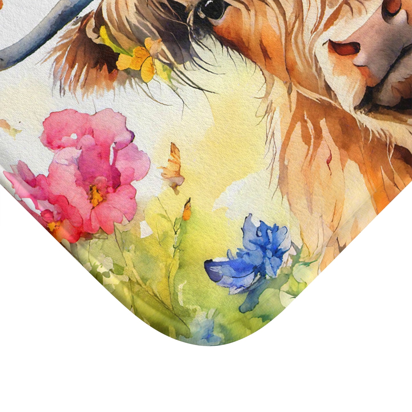 Whimsical Cow Bath Mat | Farmhouse Decor, Bathroom Accessory, Floral Design, Gift for Animal Lovers, Bathroom Mat
