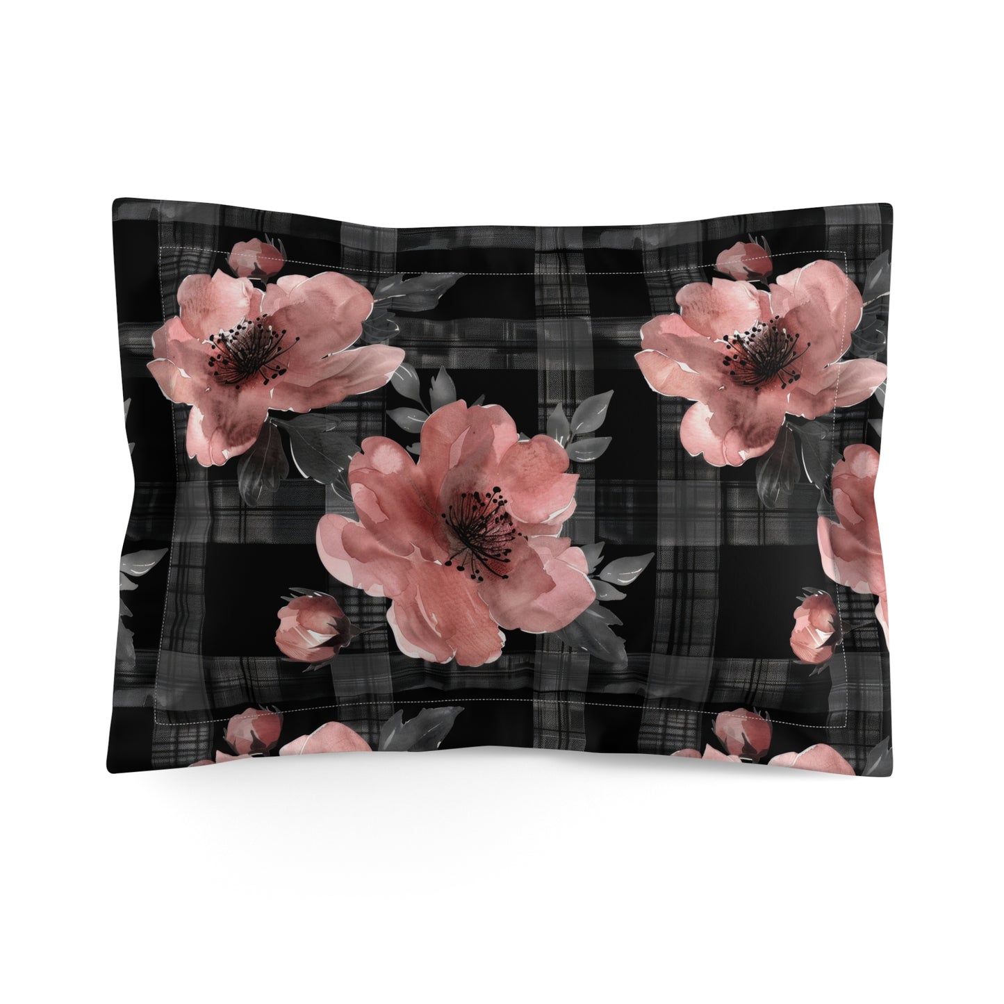 Floral Microfiber Pillow Sham | Elegant Home Decor, Bedroom Accessory, Gift, Sleep Comfort, Modern Bedding