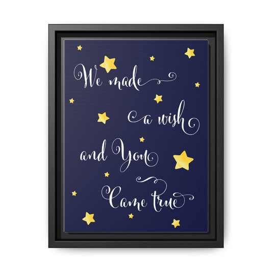 Framed Canvas Wall Art - "We Made a Wish and You Came True" - Perfect Gift for Birthdays, Baby Showers, Nursery Decor, Home Accent, [...]