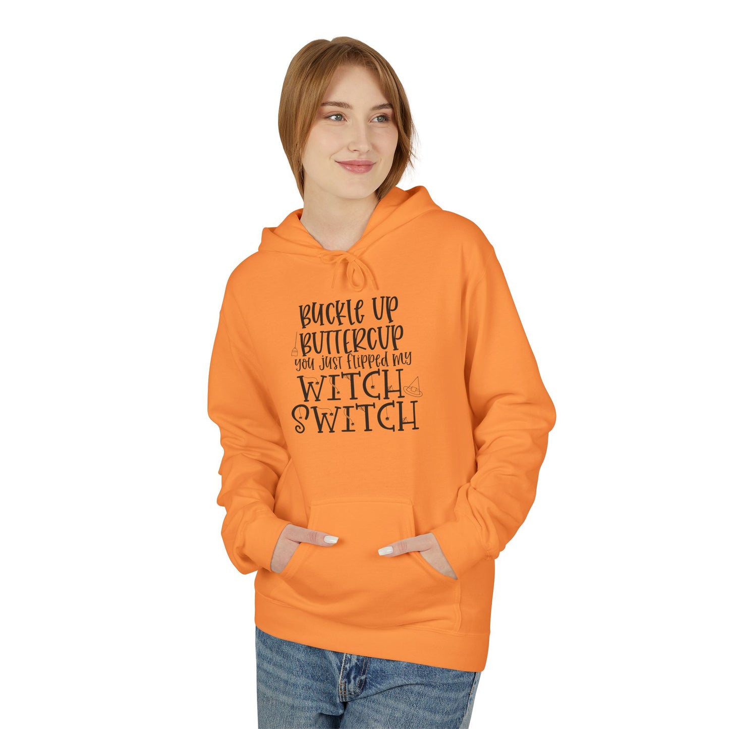 Fun Witch Switch Hoodie | Cozy Unisex Pullover | Halloween Gift | Casual Wear | Witchy Apparel | Spooky Season Style