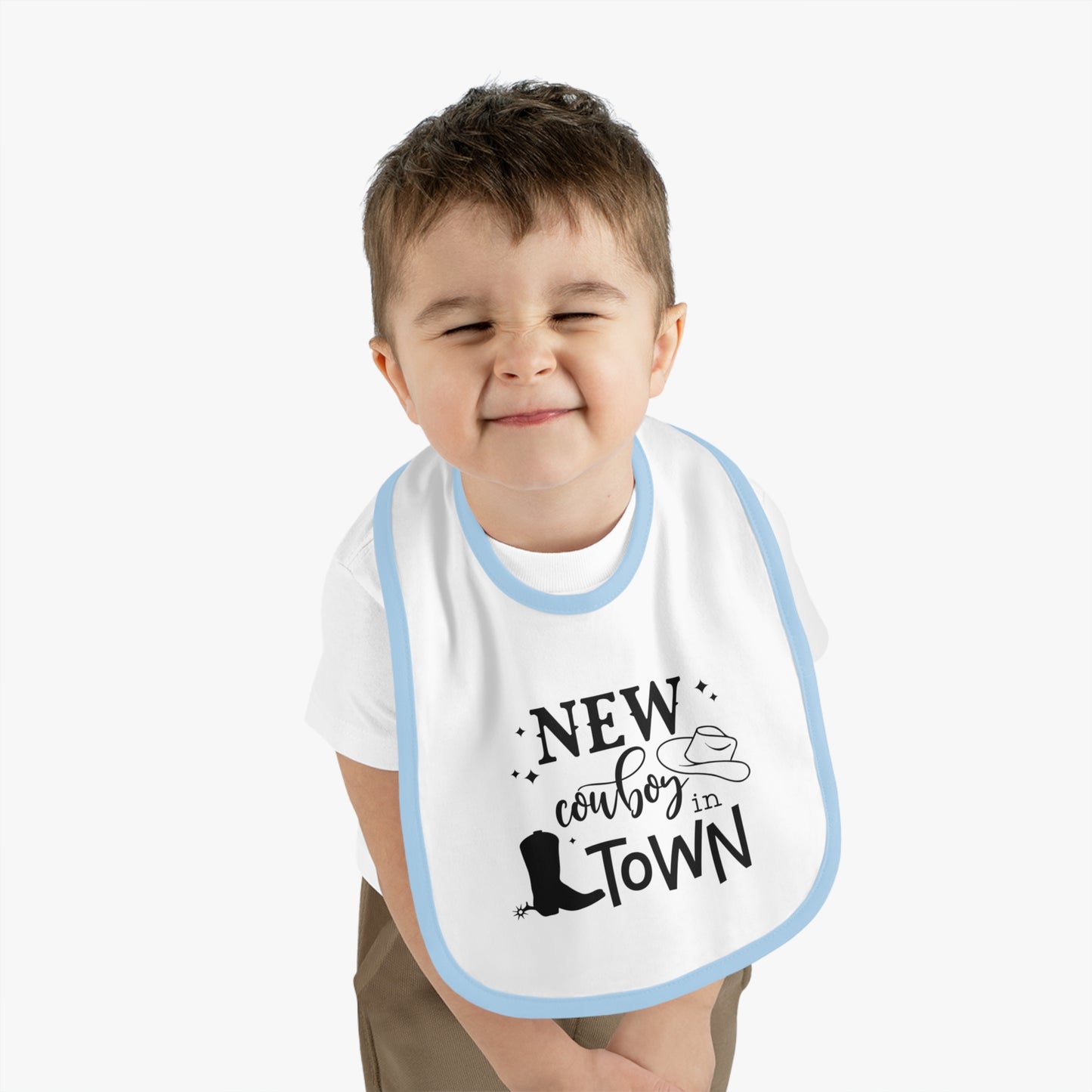 Baby Cowboy Bib, Cute Baby Shower Gift, Newborn Bib for Boys, Western Theme Baby Gear, Baby Feeding Apparel