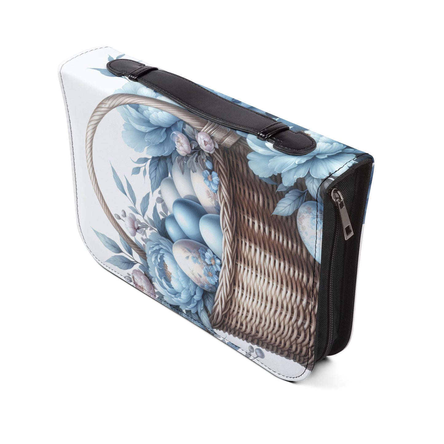 Inspirational Bible Cover with Floral Design, Christian Gift, Psalm 118:24, Easter Accessory, Faith Journal Case, Blue Floral Cover