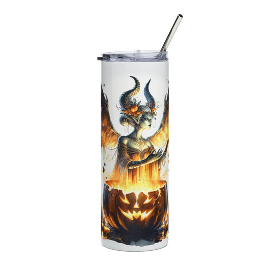 Halloween-Themed Stainless Steel Tumbler with Enchanting Design - Perfect for Fall Drinks, Gifting, and Celebrations