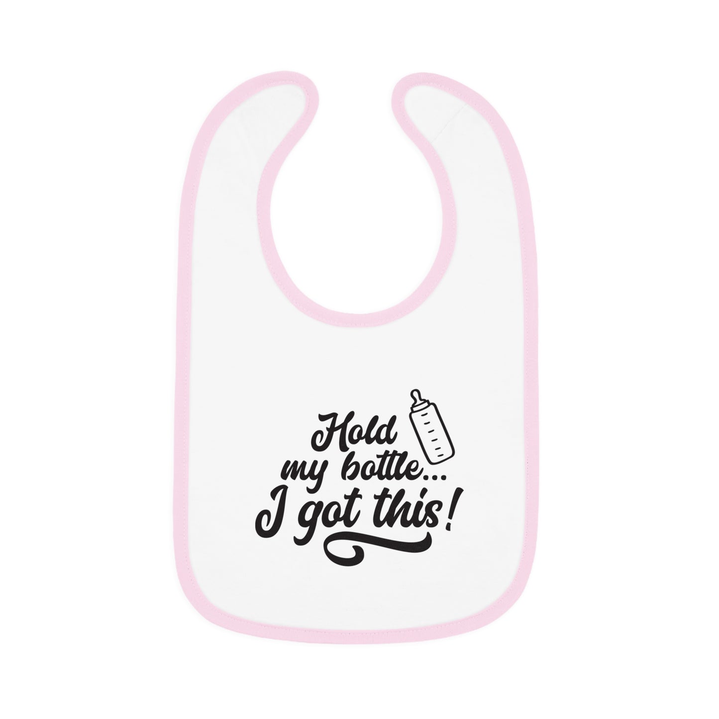 Baby Bib with Fun Quote | Cute Infants Bib | Unique Baby Shower Gift | Bib for Feeding | Baby Contrast Trim Jersey Bib | I Got This!