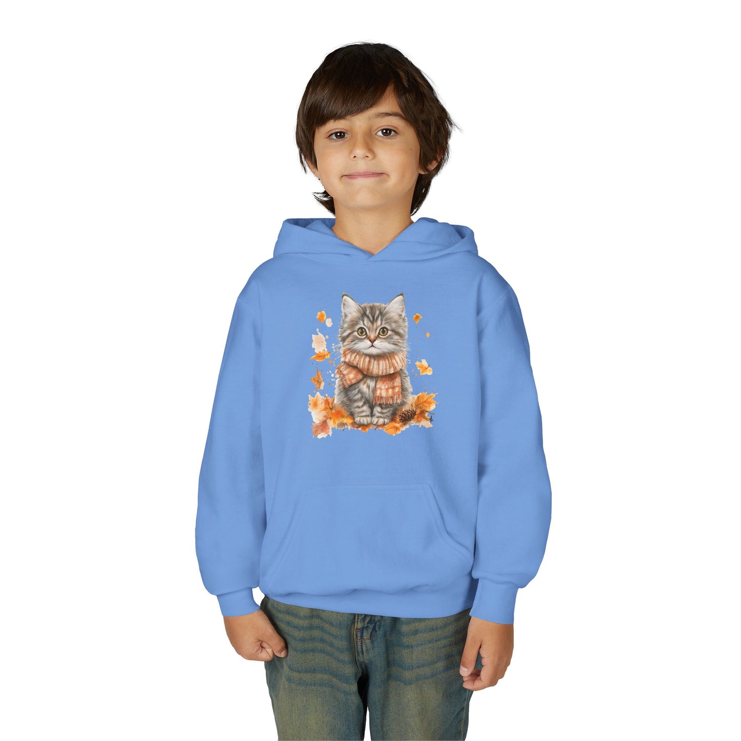 Cozy Cat Sweatshirt for Kids, Autumn Vibes Hoodie, Feline Lover Gift, Fall Fashion, Adorable Cat Sweater, Cute Animal Apparel