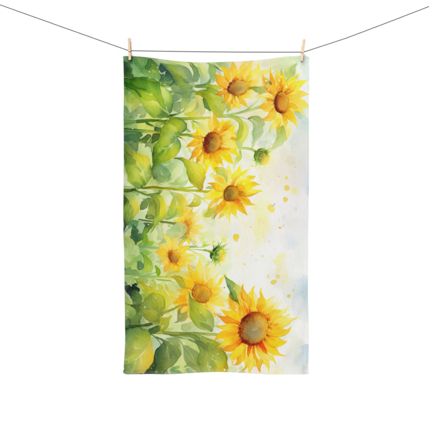 Sunflower Hand Towel | Nature Inspired Kitchen Towel, Gift for Gardeners, Bright and Cheerful Bathroom Decor, Eco-Friendly Towel