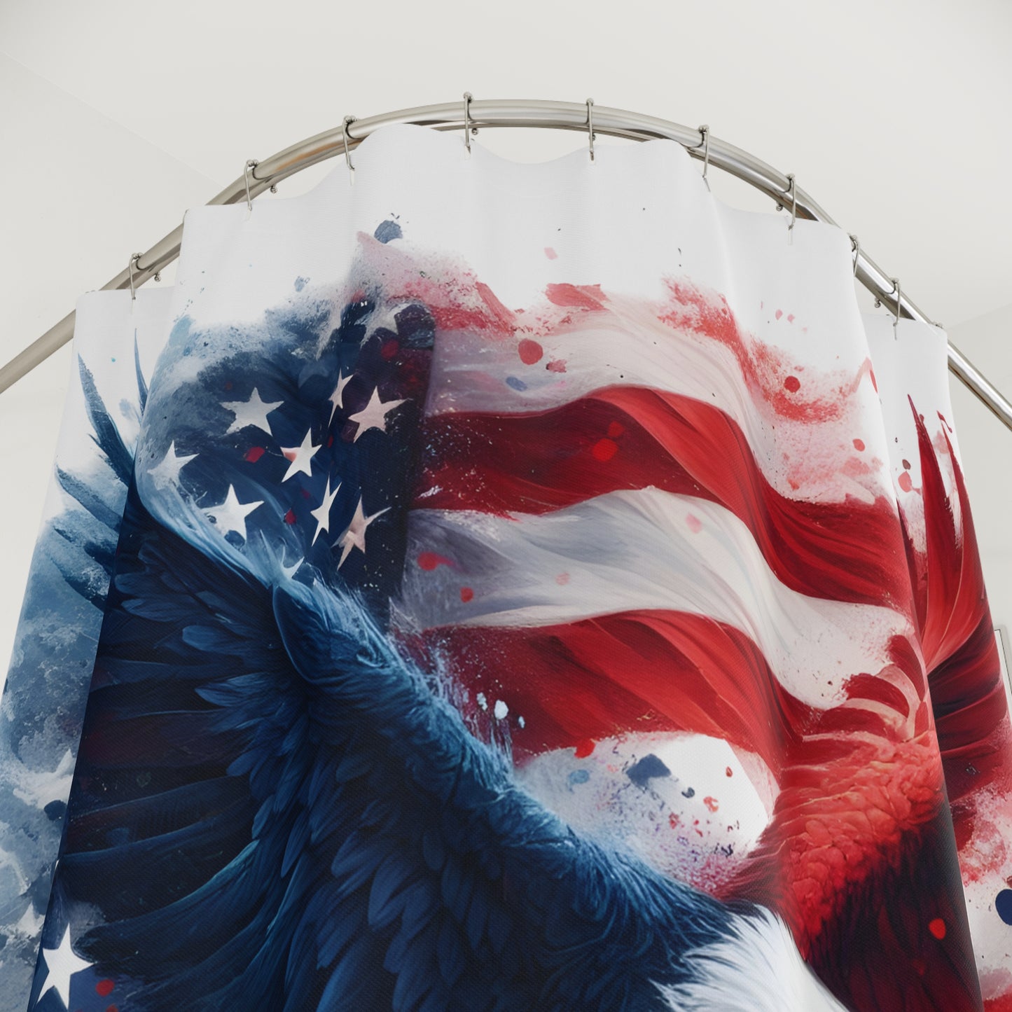Patriotic Eagle Shower Curtain, American Flag Bathroom Decor, Unique Home Accent, Independence Day Gift, USA Pride Decoration
