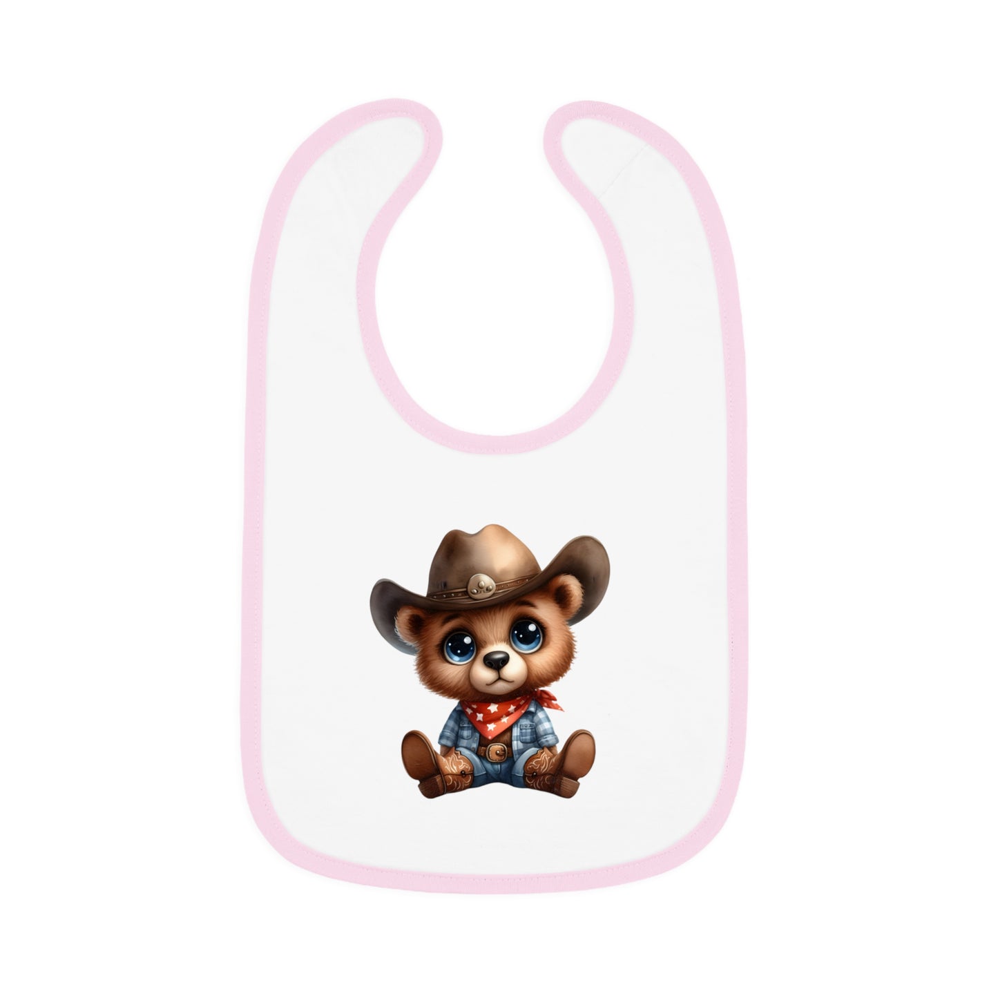 Cowboy Bear Baby Bib, Cute Baby Outfit, Newborn Gift, Baby Shower Present, Western Themed Bib, Fun Feeding Accessory