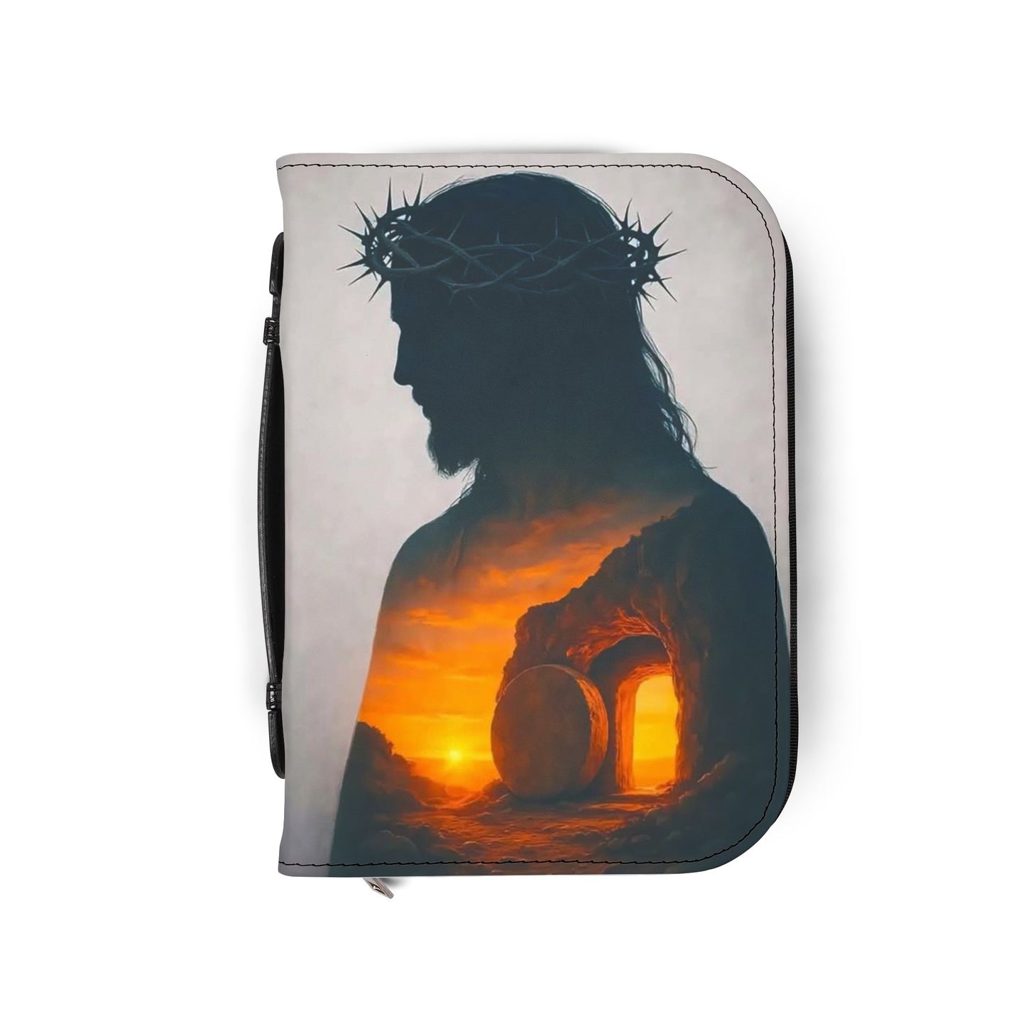 Inspirational Bible Cover with Jesus Silhouette, Religious Journal Protector, Christian Gift, Scripture Book Cover, Faith Organizer
