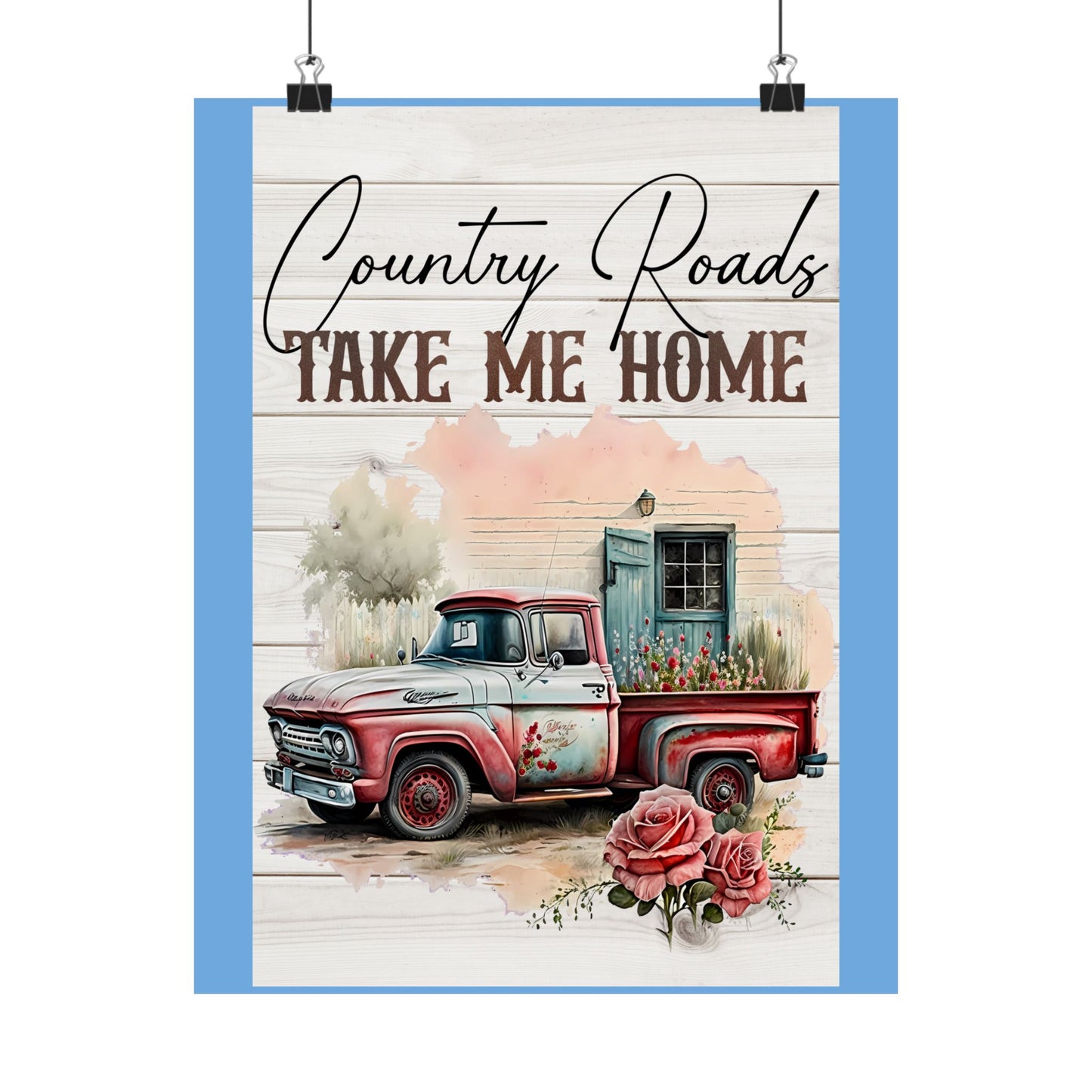 Matte Vertical Posters-Country Roads