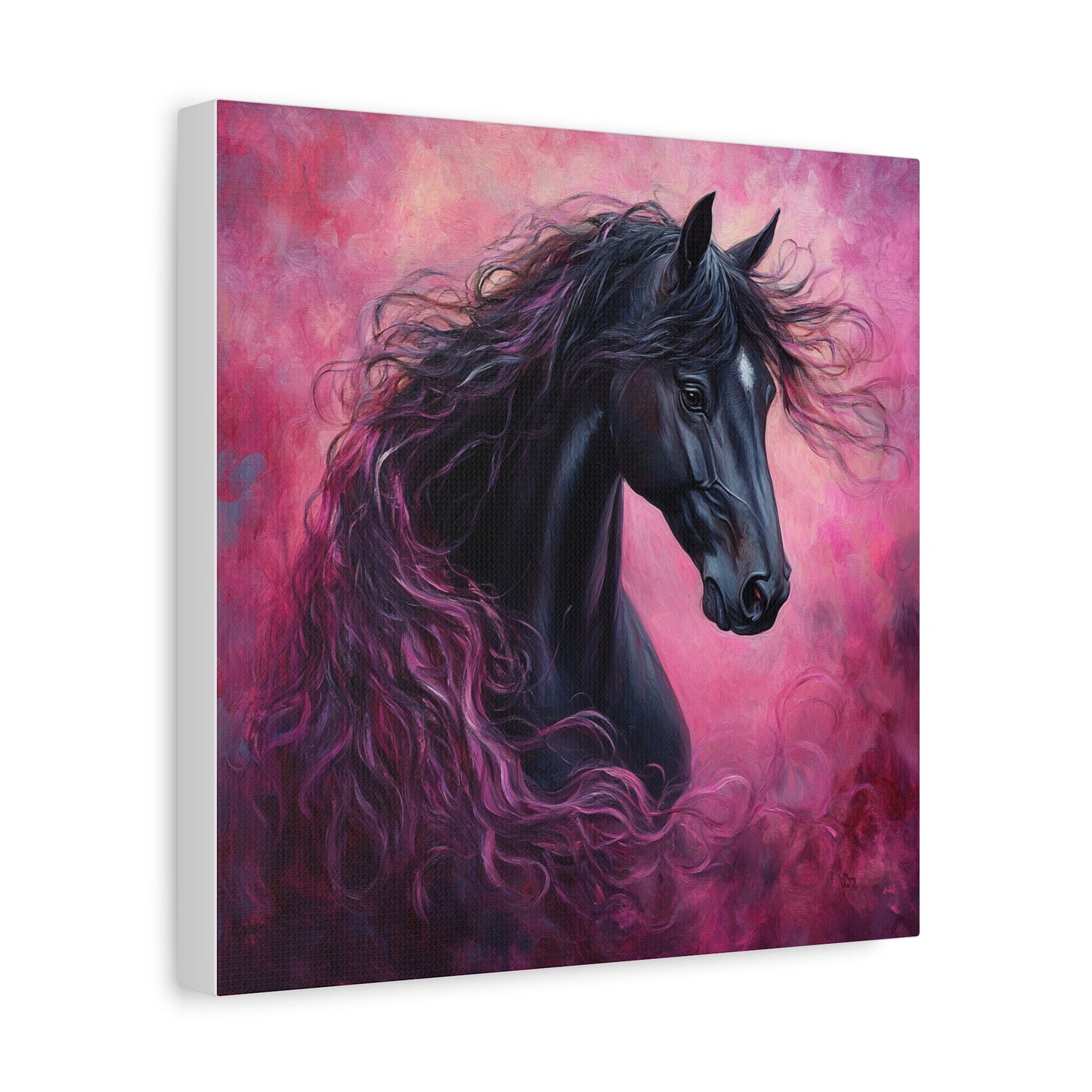Black Horse Canvas Art, Wall Decor, Horse Lover Gift, Unique Home Decor, Animal Art, Equine Artwork